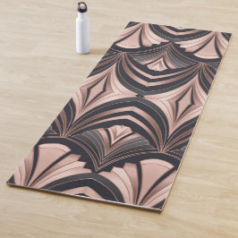 Rose Gold Romance Neo Art Deco Fan Design Yogamat
