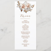 Rose Gold Roses Sculptural 3D Flower Wedding Menu (Voorkant)