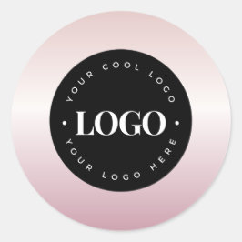 Rose Gold Roze Uw Aangepaste Logo Hier Zakelijk Ronde Sticker