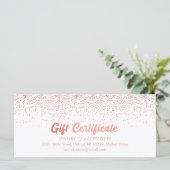 Rose Gold Salon Store Business Gift Certificate (Staand voorkant)