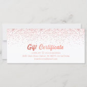 Rose Gold Salon Store Business Gift Certificate (Voorkant)