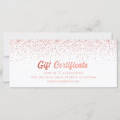 Rose Gold Salon Winkel Zakelijk Cadeaubon (Achterkant)