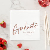 Rose Gold Script Afgestudeerd Eenvoudige Afstudere Servet (Insitu)