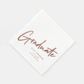 Rose Gold Script Afgestudeerd Eenvoudige Afstudere Servet (Hoek)