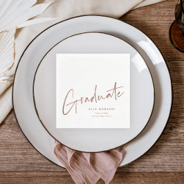 Rose Gold Script Afgestudeerd Eenvoudige Afstudere Servet