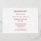 Rose Gold Script Foto 2026 Afstudeerfeest Folie Uitnodiging (Achterkant)
