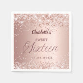 Rose gold script Sweet 16 Servet (Voorkant)