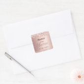 Rose gold script Sweet 16 Vierkante Sticker (Envelop)
