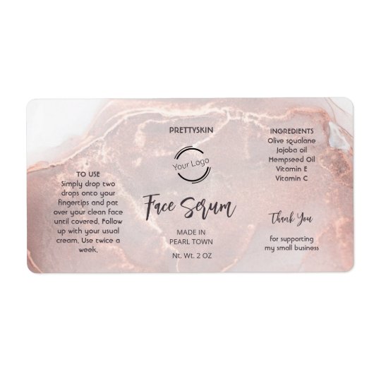 Rose Gold Serum Etiket (Voorkant)