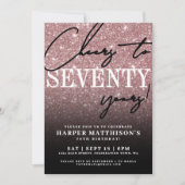 Rose Gold Seventy 70th Birthday Kaart (Voorkant)