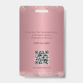 Rose Gold Signature Elegantie Personeelsidentifica Badge (Achterkant)