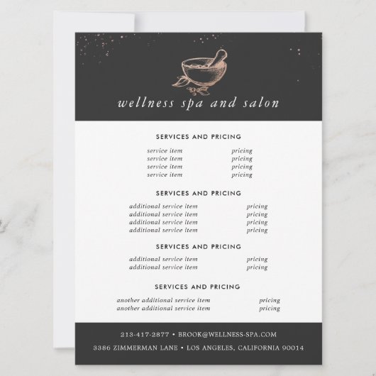 Rose Gold Spa-logo | Prijsfolder (Voorkant)