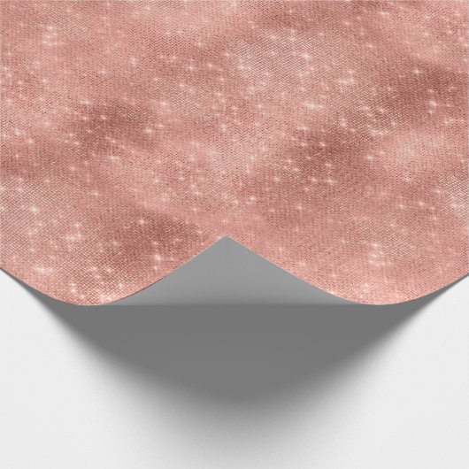 Rose Gold Sparkle Christmas Cadeaupapier (Hoek)