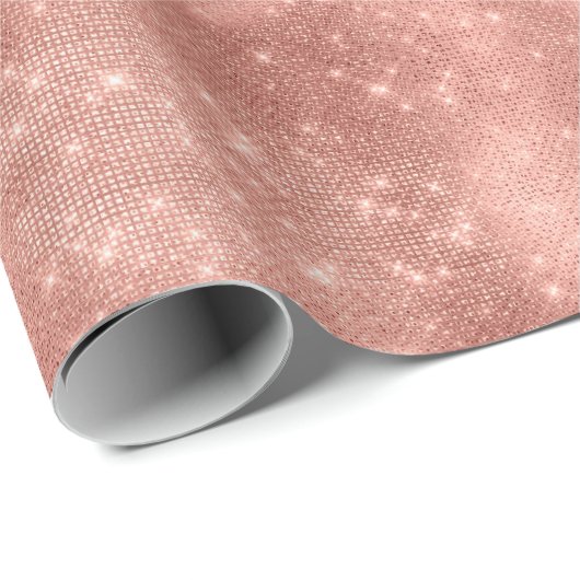 Rose Gold Sparkle Christmas Cadeaupapier (Rol Hoek)