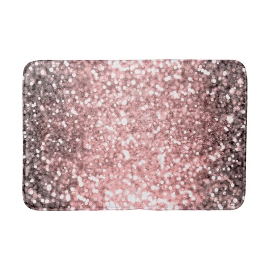 Rose Gold Sparkle Lights Girls Glittery Sparkly Badmat (Voorkant)