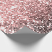 Rose Gold Sparkle Lights Girls Glittery Sparkly Cadeaupapier (Hoek)