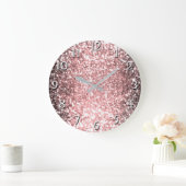 Rose Gold Sparkle Lights Girls Glittery Sparkly Grote Klok (Huis)