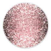 Rose Gold Sparkle Lights Girls Glittery Sparkly Keramische Knop (Voorkant)