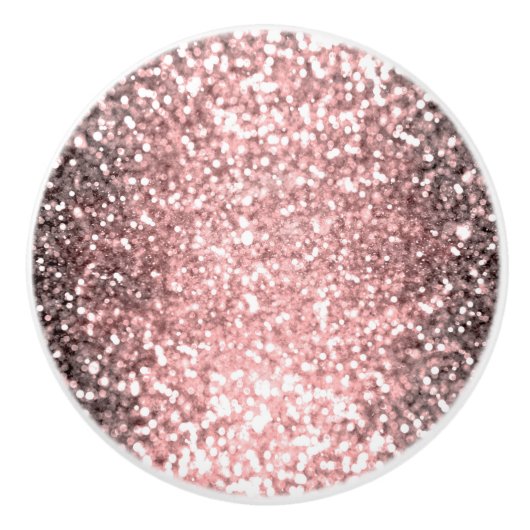Rose Gold Sparkle Lights Girls Glittery Sparkly Keramische Knop (Voorkant)
