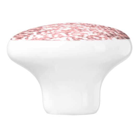 Rose Gold Sparkle Lights Girls Glittery Sparkly Keramische Knop (Zijkant)