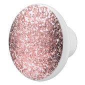 Rose Gold Sparkle Lights Girls Glittery Sparkly Keramische Knop (Rechts)