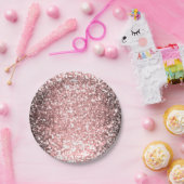 Rose Gold Sparkle Lights Girls Glittery Sparkly Papieren Bordje (Feest)