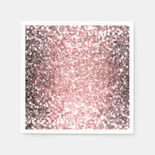 Rose Gold Sparkle Lights Girls Glittery Sparkly Servet (Voorkant)