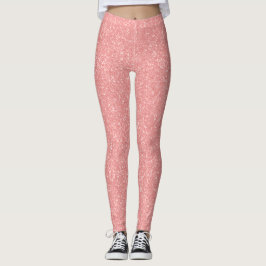 Rose Gold Sparkle Pattern – Luxury Blush Metallic  Leggings