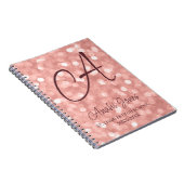 Rose Gold Sparkles Monogram Academic Year School Notitieboek (Rechterzijde)