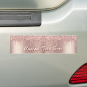 Rose Gold Sparkly Bumper Sticker with Custom Text (Op auto)