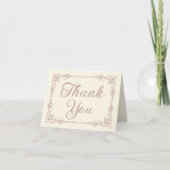 Rose Gold Stijl Filigraan Script Bedankt (Voorkant)