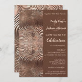 Rose Gold Swirl Wedding Invitation Kaart (Voorkant / Achterkant)