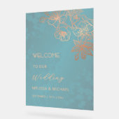 Rose Gold Teal Transparent Wedding Acryl Bord (Hoek)