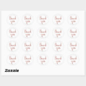 Rose gold thank you, personalized, faux foil ronde sticker (Vel)