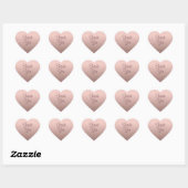 Rose Gold Trend Kleur Sjabloon Bedankt Tekst Hart Sticker (Vel)