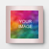 Rose Gold Upload Your Photo Image Logo Easel Fotoplaat (Voorkant)