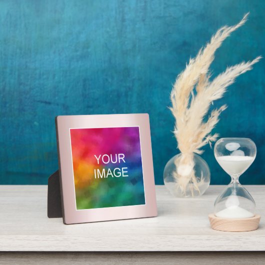 Rose Gold Upload Your Photo Image Logo Easel Fotoplaat (Insitu)