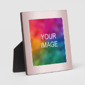 Rose Gold Upload Your Photo Image Logo Easel Fotoplaat (Voorkant)