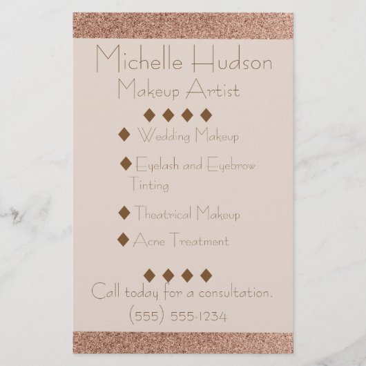 Rose Gold Visagist Schoonheidssalon Flyer (Voorkant)