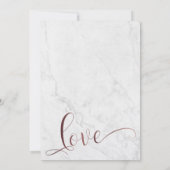 Rose Gold "We Got Married" Typografie met Marmer Kaart (Achterkant)