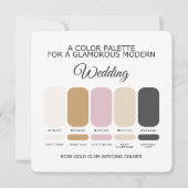 Rose Gold Wedding Color Palette Card Kaart (Achterkant)