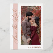 Rose Gold Wedding Romantic Hand Lettered Photo Folie Uitnodiging (Voorkant)