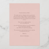Rose Gold Wedding Romantic Hand Lettered Photo Folie Uitnodiging (Achterkant)