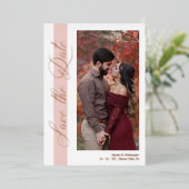 Rose Gold Wedding Romantic Hand Lettered Photo Folie Uitnodiging (Staand Voorkant)