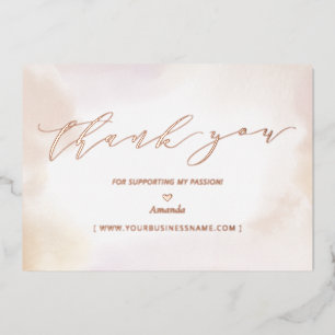 Rose Gold Zakelijk Logo Bedankt Pakket Inlay Folie Uitnodiging
