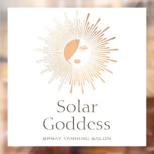 Rose Gold Zonnegodin Meisje Spray Tanning Salon Raamsticker