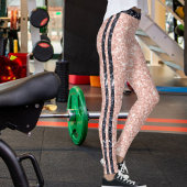 Rose Golden Black Shiny Glitter Pattern Stripes Leggings