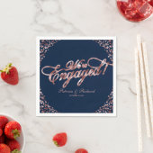 Rose Goud Blauw We Zijn Verliefd Verloving Feest Servet (Insitu)