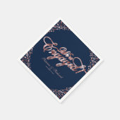 Rose Goud Blauw We Zijn Verliefd Verloving Feest Servet (Hoek)