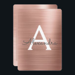 Rosé goud | Blush Pink 40e verjaardagsfeestje Kaart<br><div class="desc">Roos Gold Modern en Elegant Girly Verjaardagsfeest Monogram Naam en Initiaal 40e Verjaardagsfeestuitnodiging. Deze 40e verjaardagsuitnodiging is ideaal voor het Roos Gold Faux Brushed Metal Metallic Stainless Steel Girly Party op zoek om te vieren in Pink Rose Gold. Neem contact op met de ontwerper als u meer overeenkomende objecten nodig...</div>